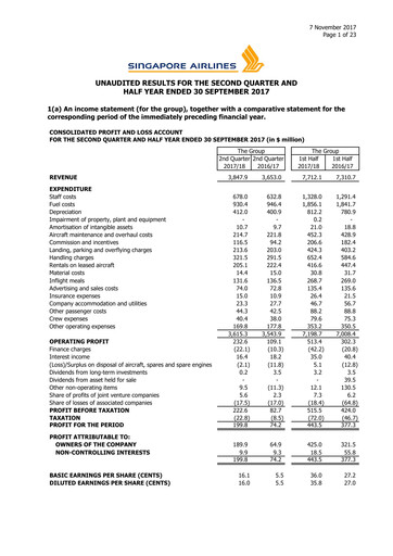 Thumbnail Singapore Airlines Quarterly Report 2017-q2
