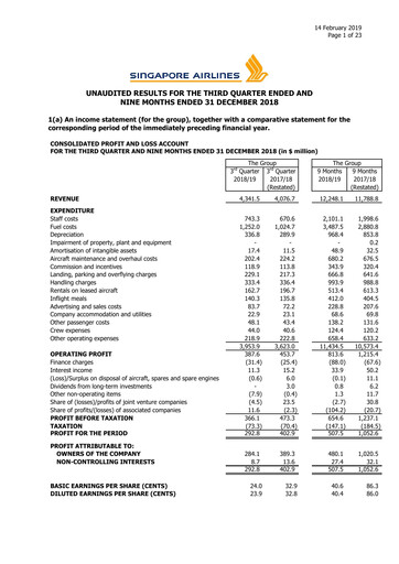 Thumbnail Singapore Airlines Quarterly Report 2018-q3