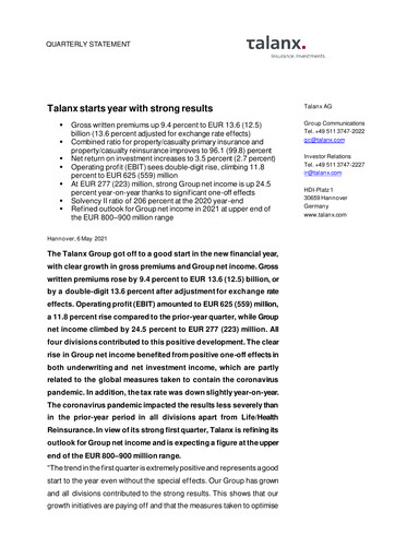 Thumbnail Talanx
 Quarterly Report 2021-q1