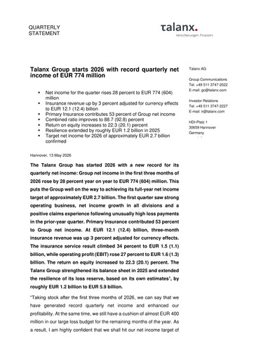 Vorschaubild Talanx
 Quartalsbericht 2026-q1