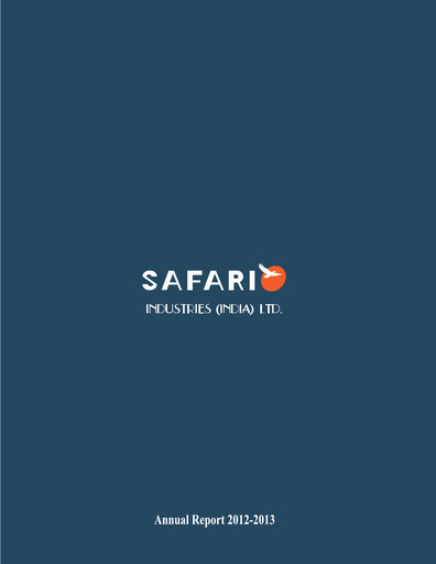 Thumbnail Safari Industries India Annual Report 2012-2013