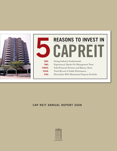 Thumbnail Canadian Apartment Properties REIT Annual Report 2008