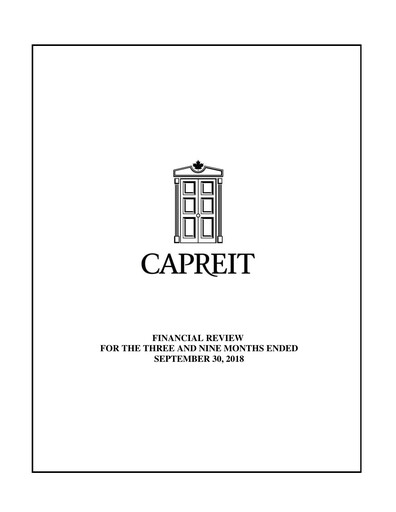 Thumbnail Canadian Apartment Properties REIT Quarterly Report 2018-q3