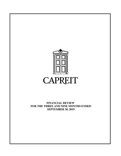 Thumbnail Canadian Apartment Properties REIT Quarterly Report 2019-q3