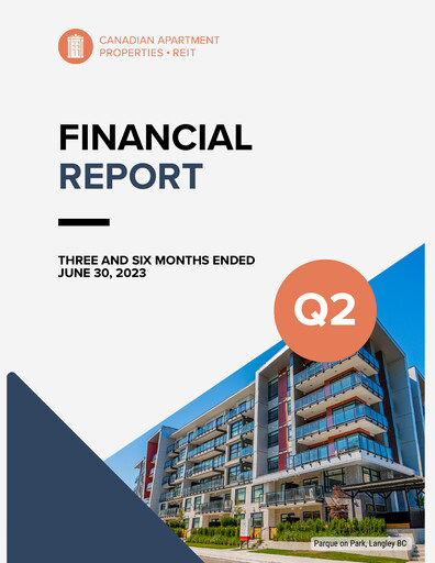 Thumbnail Canadian Apartment Properties REIT Quarterly Report 2023-q2