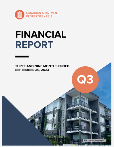 Thumbnail Canadian Apartment Properties REIT Quarterly Report 2023-q3