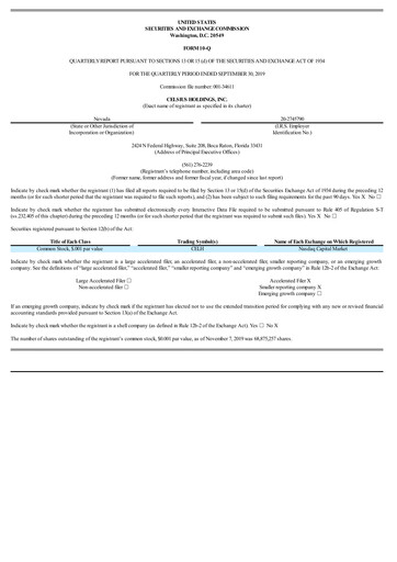 Thumbnail Celsius Holdings
 Quarterly Report 2019-q3