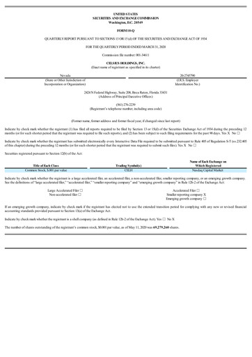 Thumbnail Celsius Holdings
 Quarterly Report 2020-q1
