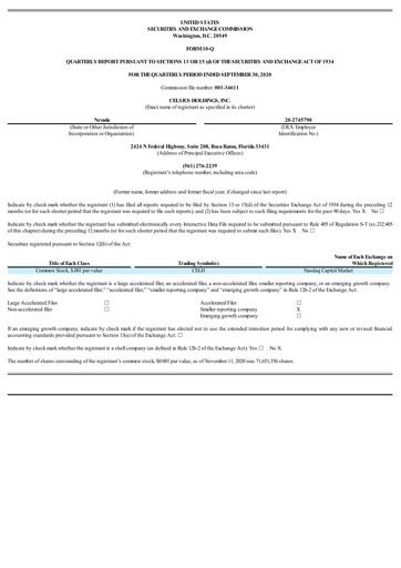 Thumbnail Celsius Holdings
 Quarterly Report 2020-q3
