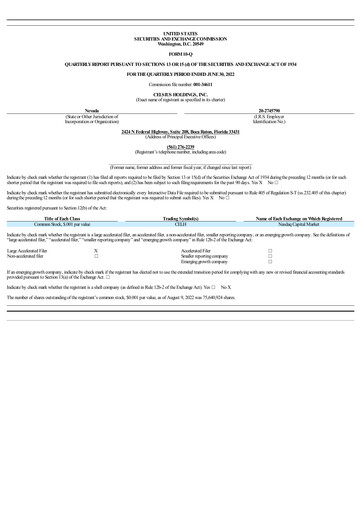 Thumbnail Celsius Holdings
 Quarterly Report 2022-q2