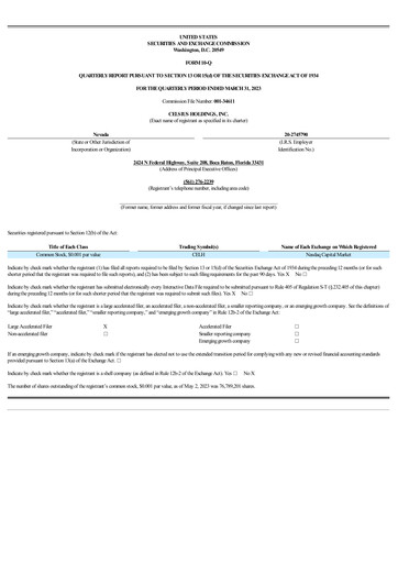 Thumbnail Celsius Holdings
 Quarterly Report 2023-q1