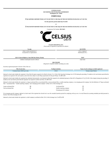 Thumbnail Celsius Holdings
 Quarterly Report 2024-q2
