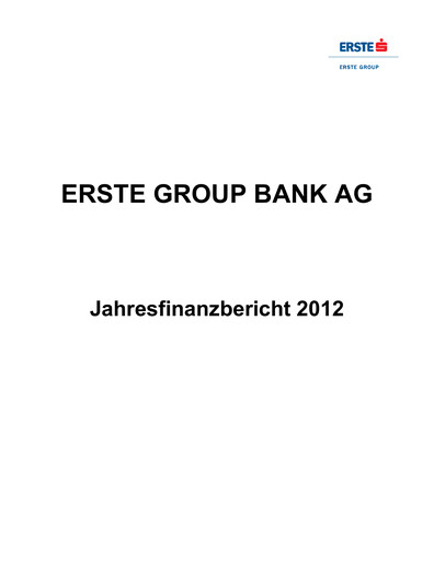 Thumbnail Erste Group Bank Financial Statement 2012