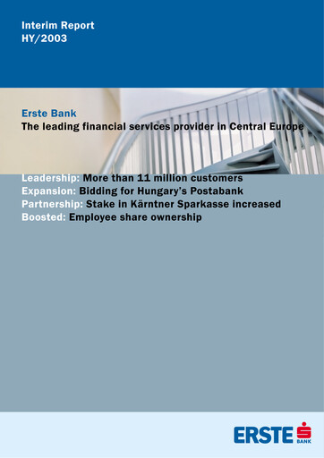 Miniature Erste Group Bank Rapport semestriel 2003-h1