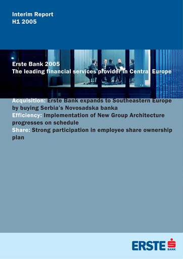 Miniature Erste Group Bank Rapport semestriel 2005-h1