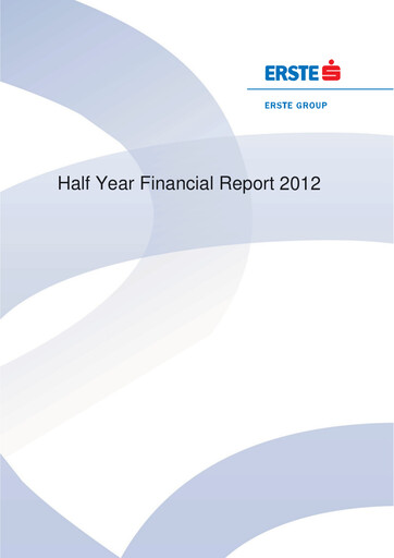 Miniature Erste Group Bank Rapport semestriel 2012-h1