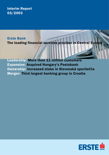 Vorschaubild Erste Group Bank Quartalsbericht 2003-q3