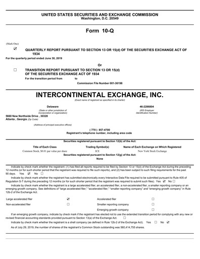 Thumbnail Intercontinental Exchange Quarterly Report 2019-q2