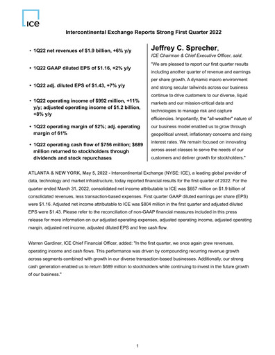 Thumbnail Intercontinental Exchange Quarterly Report 2022-q1