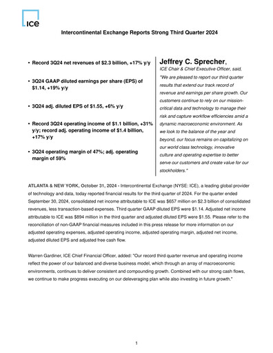 Thumbnail Intercontinental Exchange Quarterly Report 2024-q3