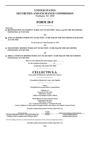 Vorschaubild Cellectis Jahresbericht 2025