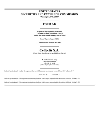 Thumbnail Cellectis Half-year Report 2023