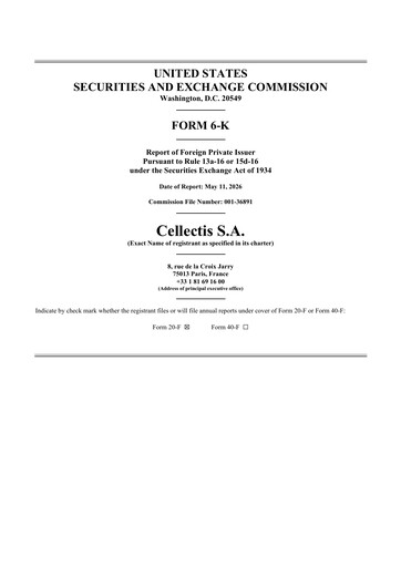 Miniature Cellectis Rapport trimestriel 2026-q1