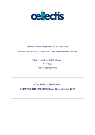 Thumbnail Cellectis Quarterly Report 2022-q3