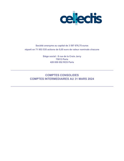 Thumbnail Cellectis Quarterly Report 2024-q1