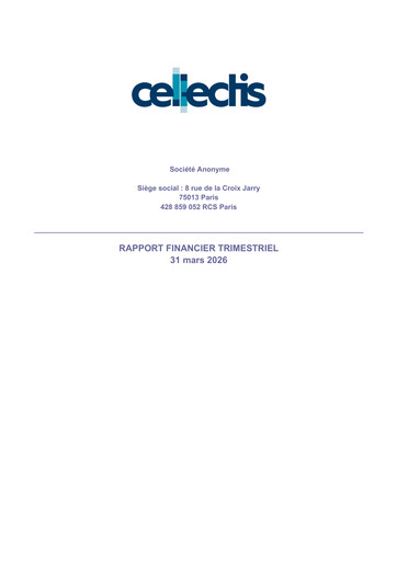 Miniature Cellectis Rapport trimestriel 2026-q1