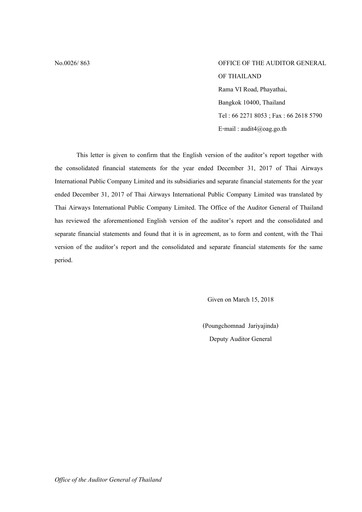 Thumbnail Thai Airways International
 Financial Statement 2017