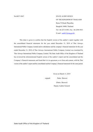 Thumbnail Thai Airways International
 Financial Statement 2018