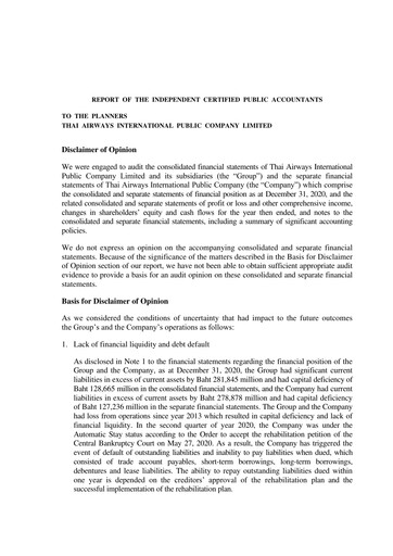 Thumbnail Thai Airways International
 Financial Statement 2020