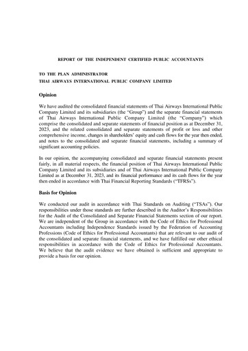 Thumbnail Thai Airways International
 Financial Statement 2023
