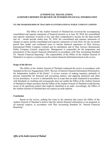 Thumbnail Thai Airways International
 Quarterly Report 2018-q2