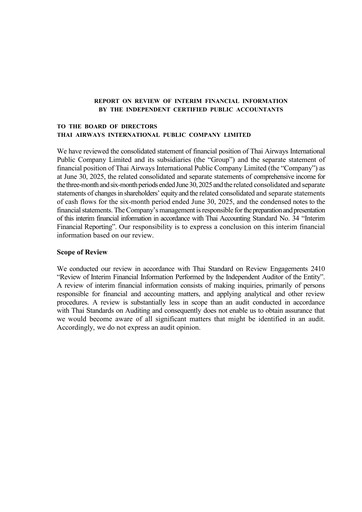 Thumbnail Thai Airways International
 Quarterly Report 2025-q2