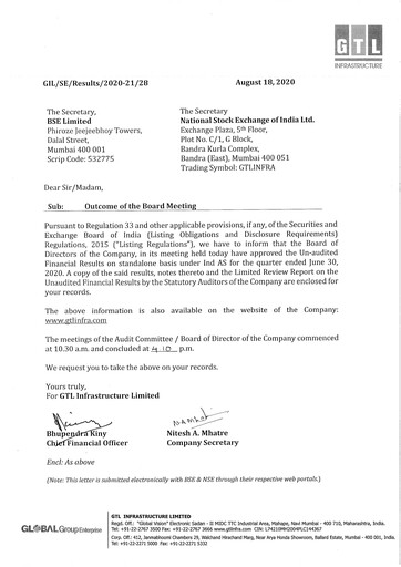 Miniature GTL Infrastructure Rapport trimestriel 2020-q1