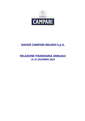 Miniature Davide Campari-Milano Rapport financier 2010