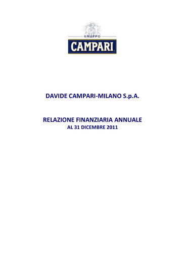 Miniature Davide Campari-Milano Rapport financier 2011
