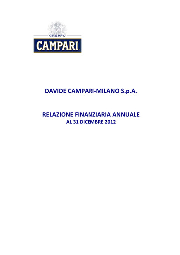 Miniature Davide Campari-Milano Rapport financier 2012