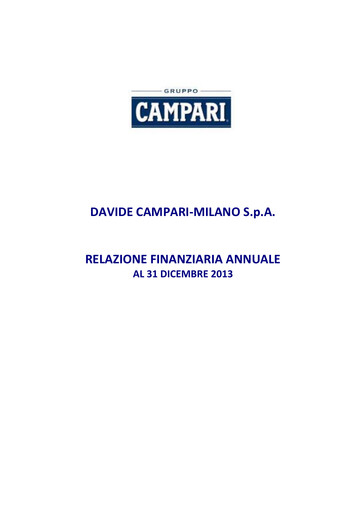 Miniature Davide Campari-Milano Rapport financier 2013