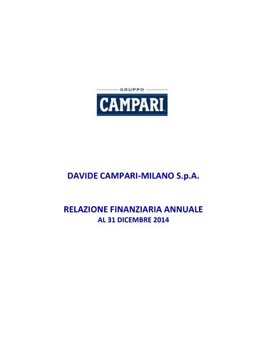 Miniature Davide Campari-Milano Rapport financier 2014