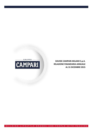 Miniature Davide Campari-Milano Rapport financier 2015