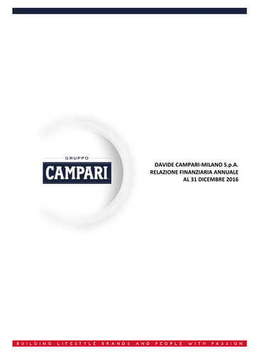 Miniature Davide Campari-Milano Rapport financier 2016