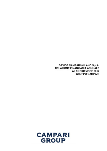 Miniature Davide Campari-Milano Rapport financier 2017