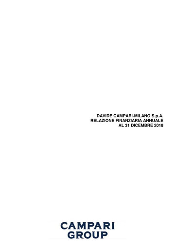 Miniature Davide Campari-Milano Rapport financier 2018