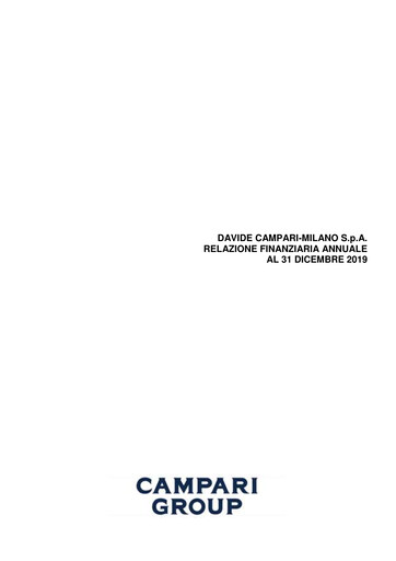 Miniature Davide Campari-Milano Rapport financier 2019