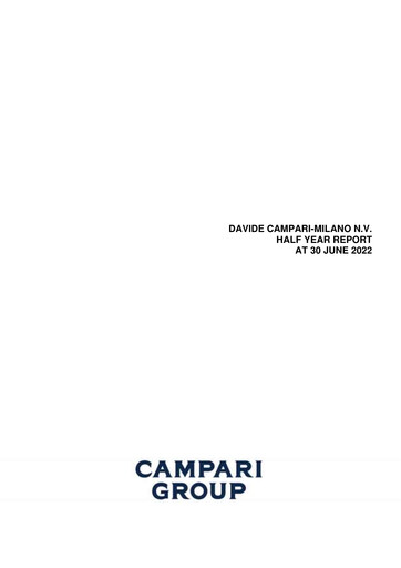 Thumbnail Davide Campari-Milano Half-year Report 2022-h1