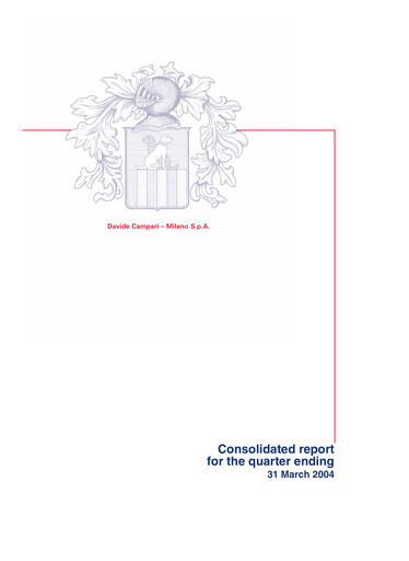 Thumbnail Davide Campari-Milano Quarterly Report 2004-q1