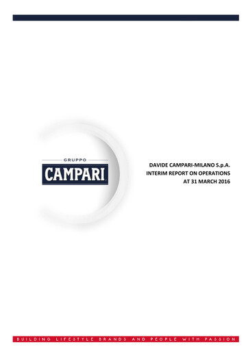 Thumbnail Davide Campari-Milano Quarterly Report 2016-q1